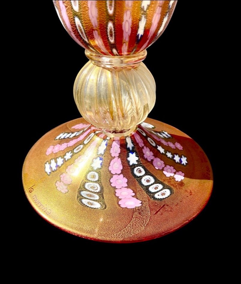 Lamp In Cased Glass With Murrine Inserts And Gold Leaf. Brand La Murrina. -photo-2