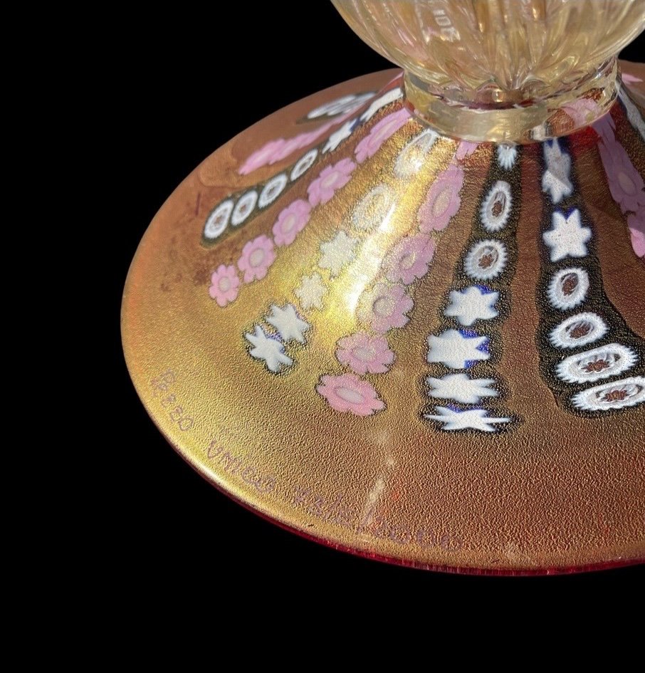 Lamp In Cased Glass With Murrine Inserts And Gold Leaf. Brand La Murrina. -photo-3