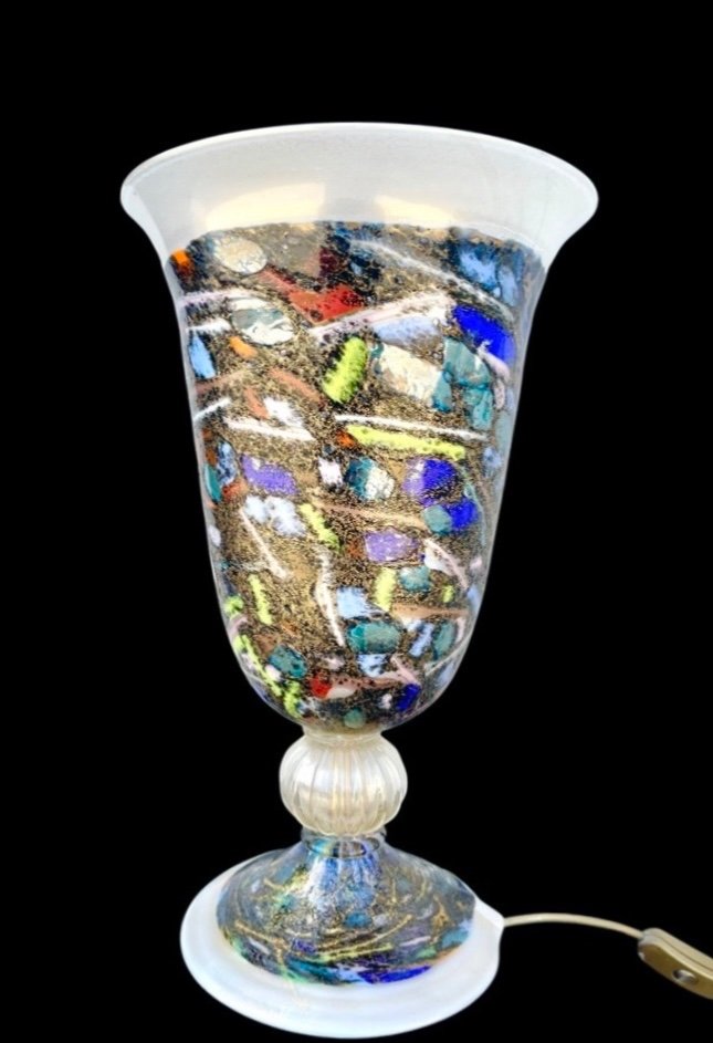 Vase-shaped Lamp With Tesserae, Murrine And Gold Leaf Inserts. Unique Piece. La Murrina, -photo-4