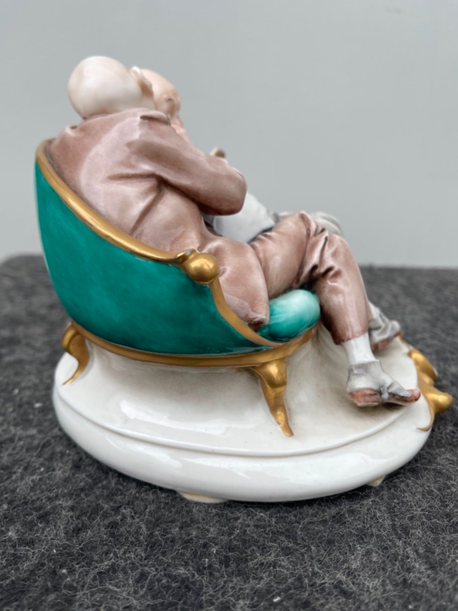 Caricature Porcelain Sculpture Depicting A Couple Of Friends Whispering To Each Other. -photo-4