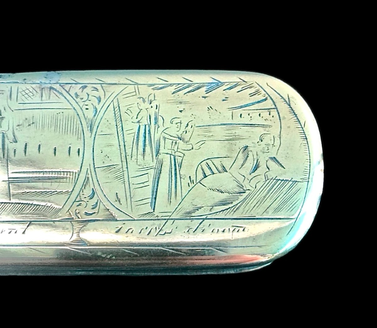 Brass Snuffbox Engraved With 6 Vignettes Representing The Life Of Jacob. Holland. -photo-4