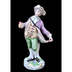 Porcelain Figurine Depicting A Male Character With Ice Cream. Meissen. Germany. 