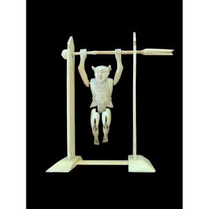 Jointed Ivory Gymnast Figure. 