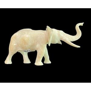 Small Ivory Sculpture Depicting An Elephant. Japan. 