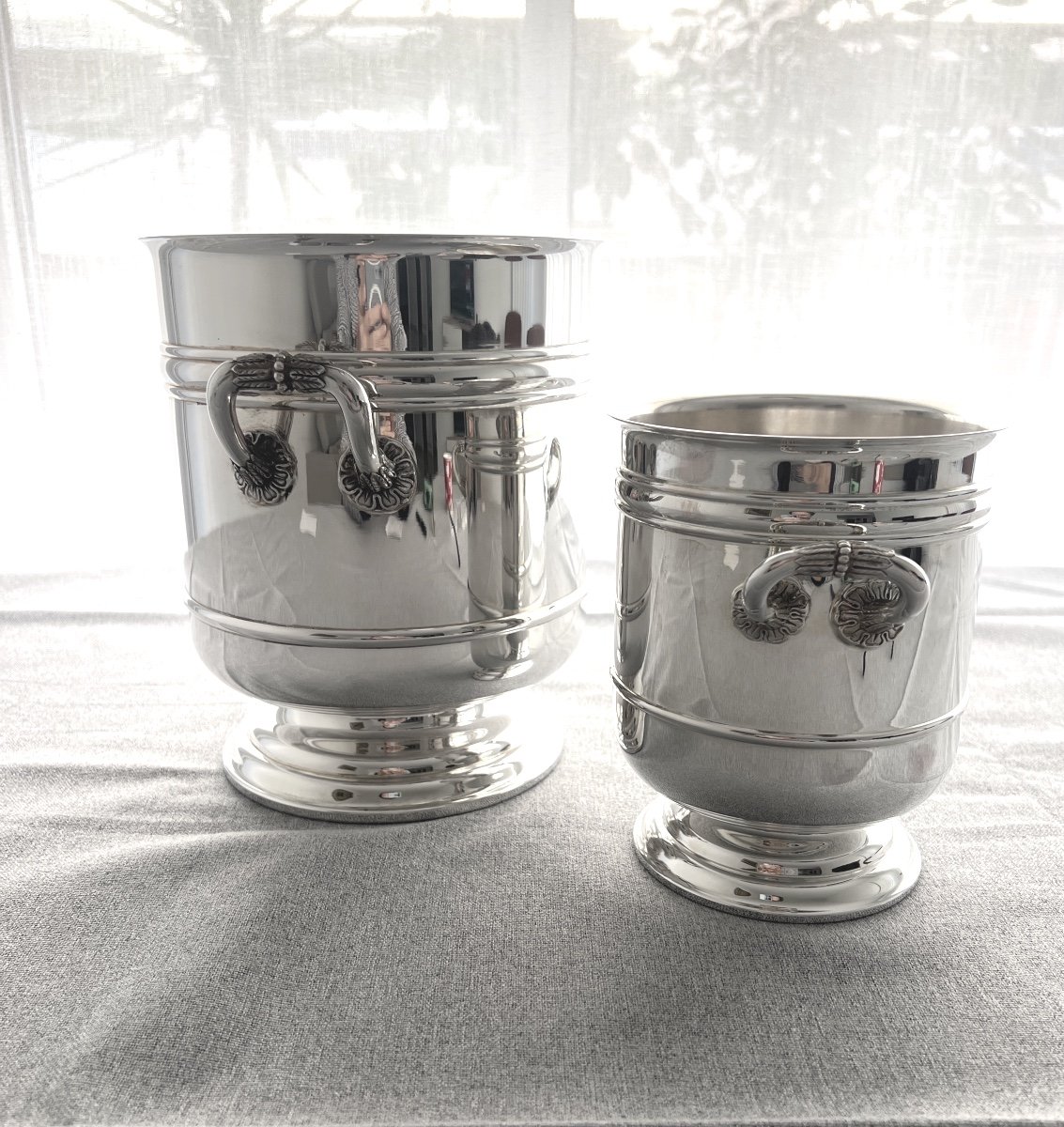 Christofle Sully Model Champagne Bucket And Ice Bucket -photo-2