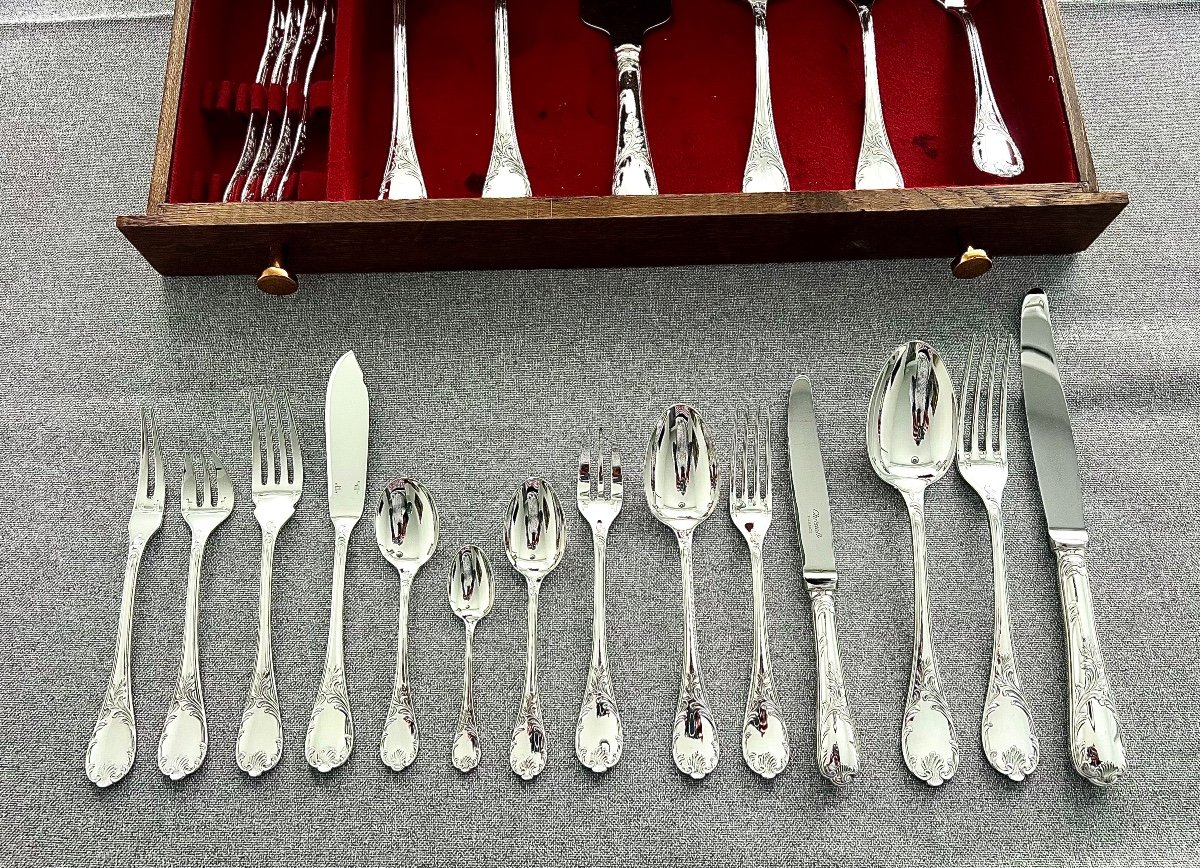 Christofle Silver-plated Flatware Set- Marly Pattern-photo-3