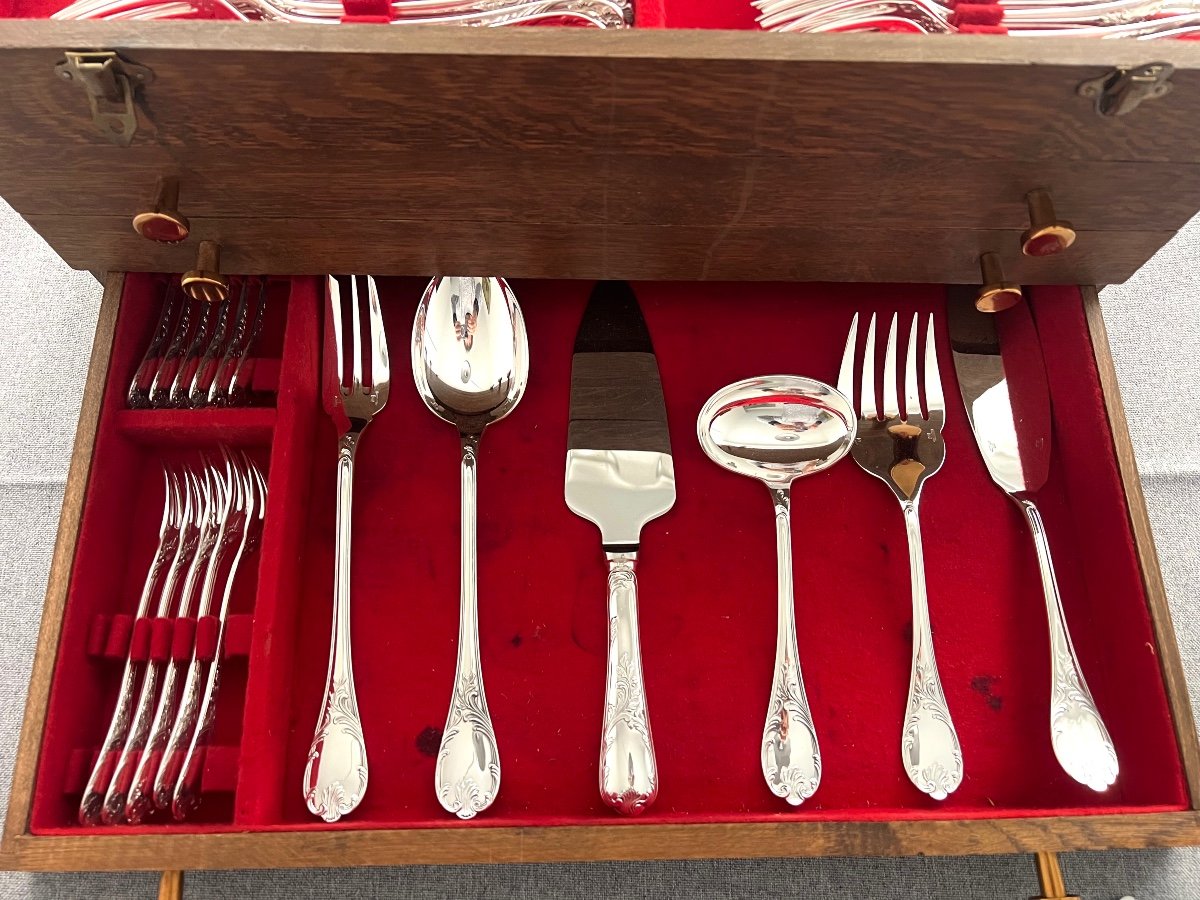 Christofle Silver-plated Flatware Set- Marly Pattern-photo-4