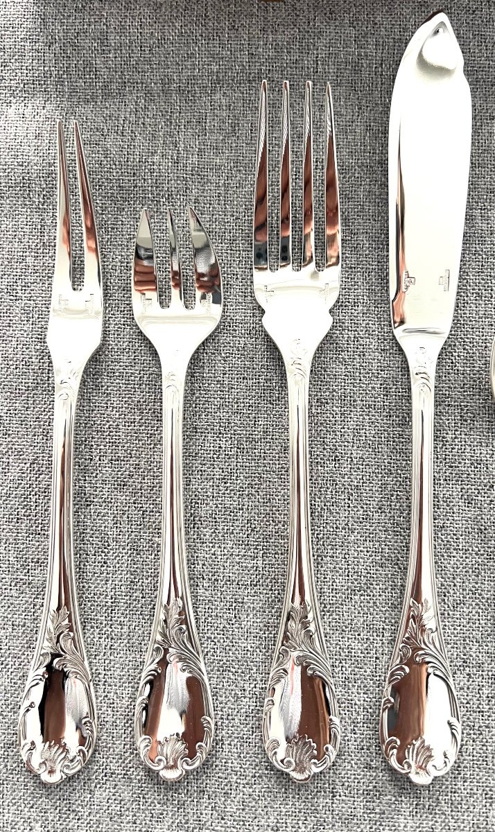 Christofle Silver-plated Flatware Set- Marly Pattern-photo-6