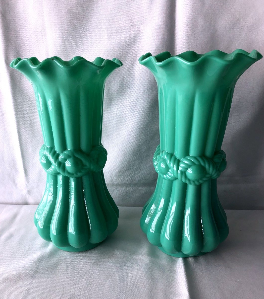 Paire de Vases en Opaline 