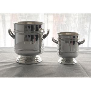 Christofle Sully Model Champagne Bucket And Ice Bucket 