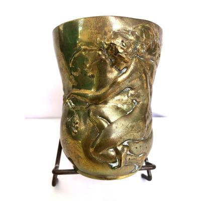 Bronze Goblet By Charles Vital-cornu