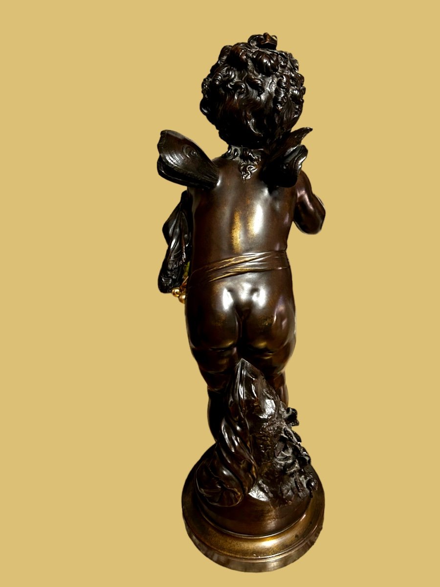 Un Bronze De 19 Ieme Siécle Sig  Aug Moreau Le Baiser -photo-2