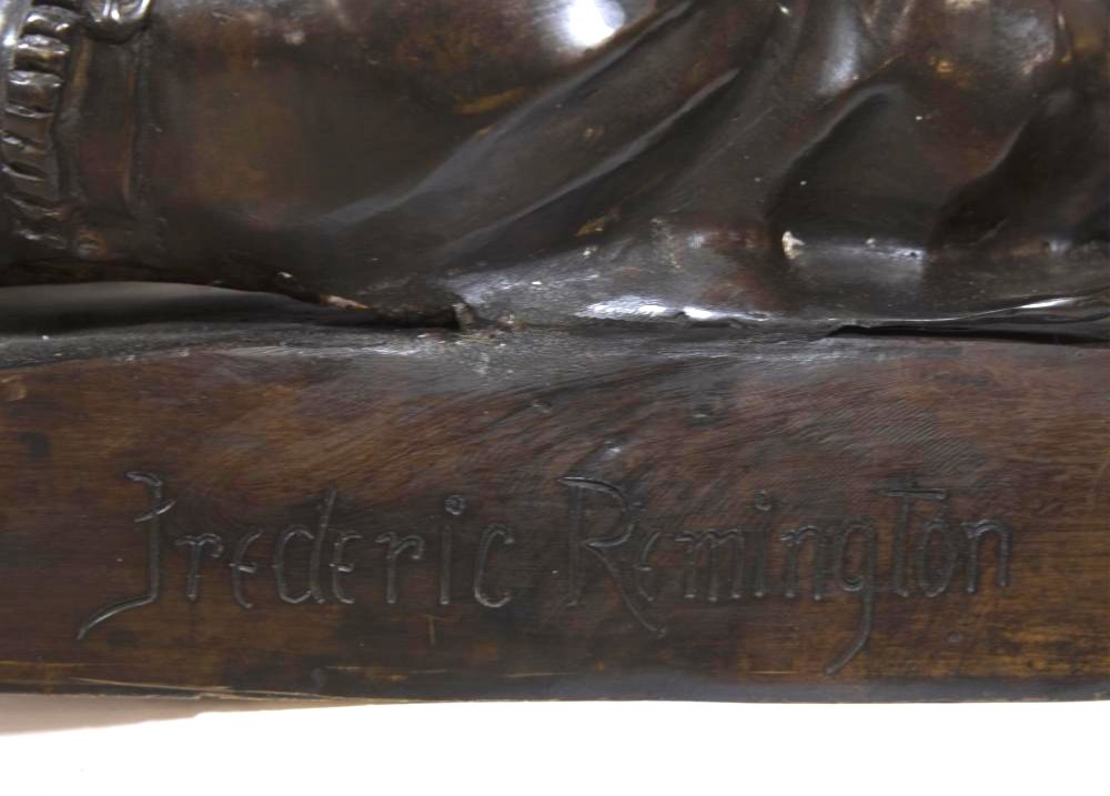 Frederic Sackrider Remington (1861-1909), Bronze Sculpture Of A Horse Trainer, Signed-photo-2