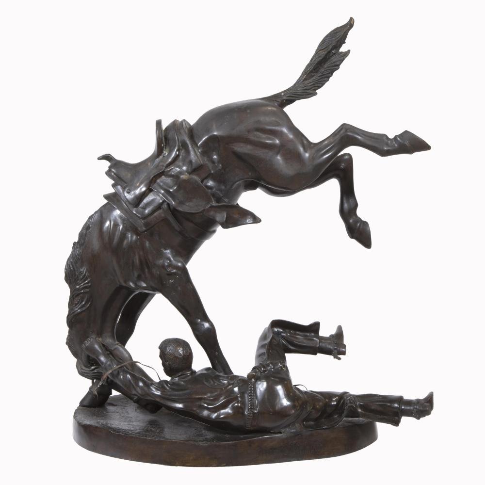 Frederic Sackrider Remington (1861-1909), Bronze Sculpture Of A Horse Trainer, Signed