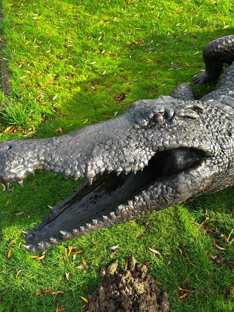 A Bronze Crocodile Alligator Signed Paul Wayland Barllett - -photo-3