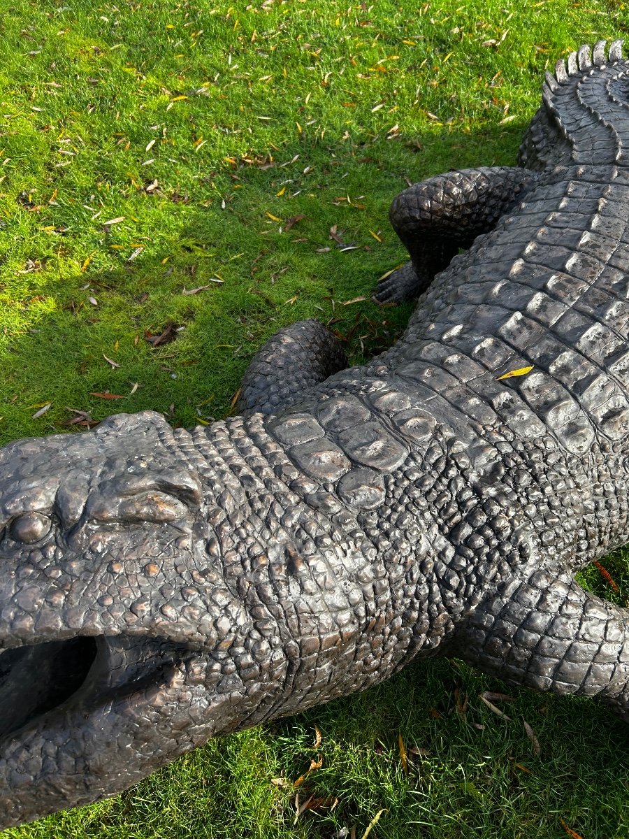 A Bronze Crocodile Alligator Signed Paul Wayland Barllett - -photo-4