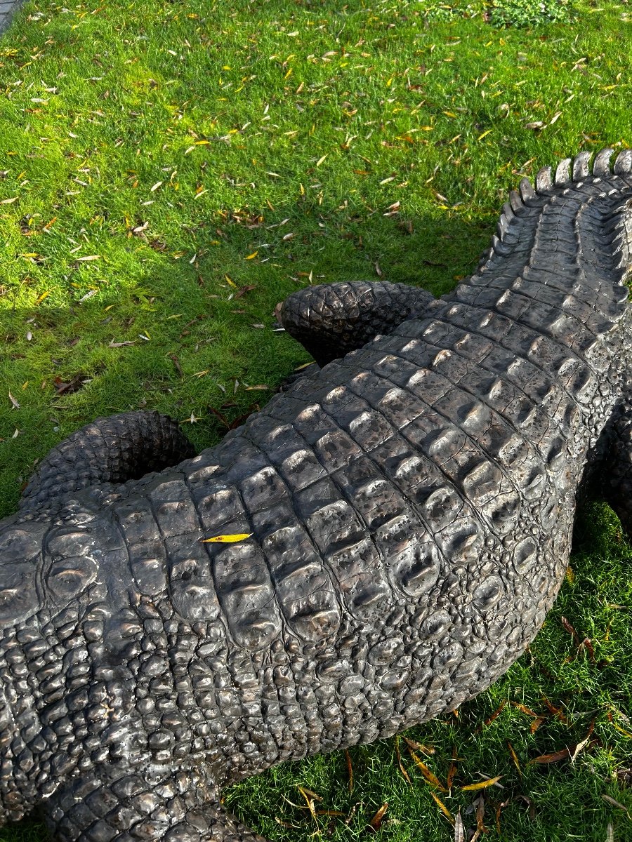 A Bronze Crocodile Alligator Signed Paul Wayland Barllett - -photo-1