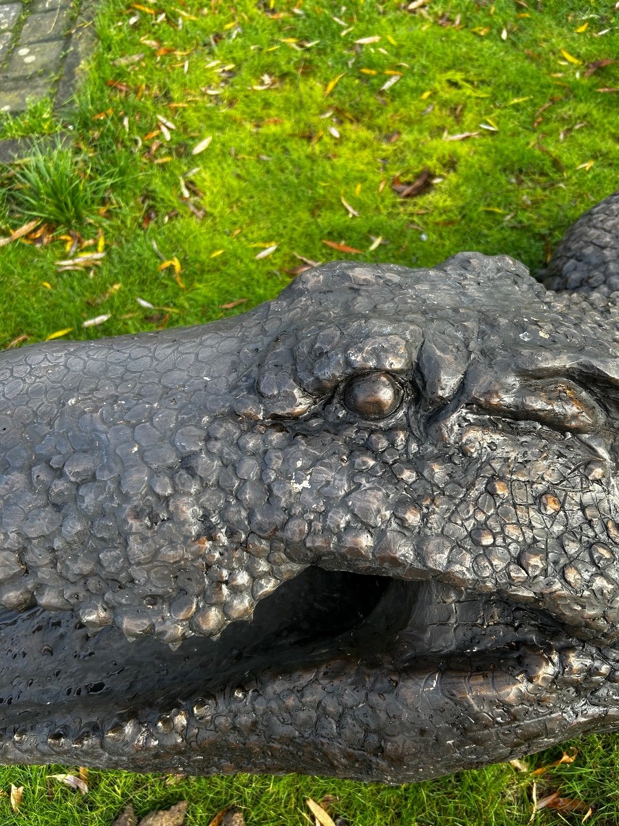 A Bronze Crocodile Alligator Signed Paul Wayland Barllett - -photo-6