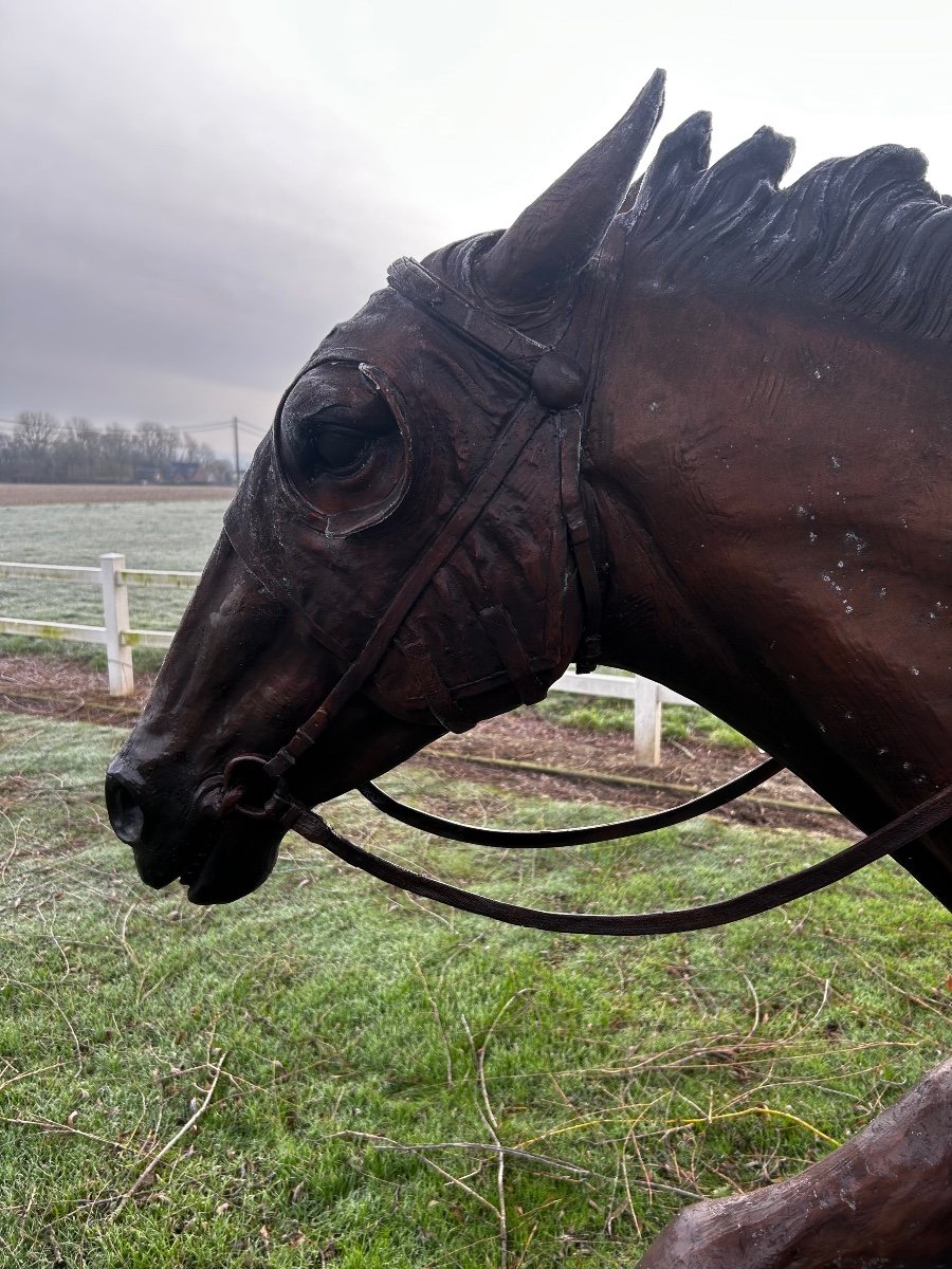  A 20th Century Bronze The Great Jockey Sig Ch Valton As A Mourner Patina-photo-4