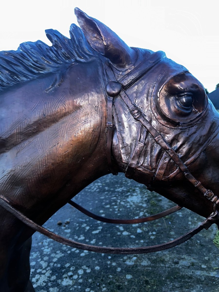  A 20th Century Bronze The Great Jockey Sig Ch Valton As A Mourner Patina-photo-2