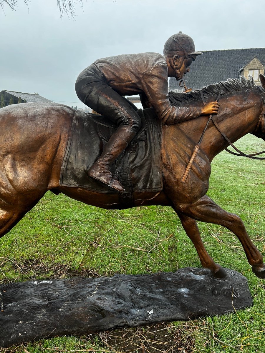  A 20th Century Bronze The Great Jockey Sig Ch Valton As A Mourner Patina-photo-6