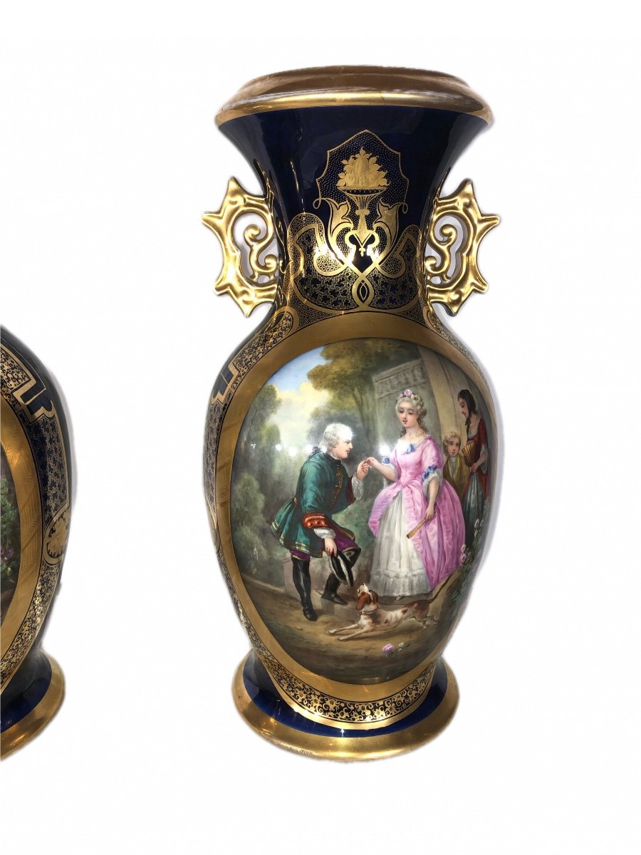 Vases From 19th Century Bayeux Porcelain-photo-3