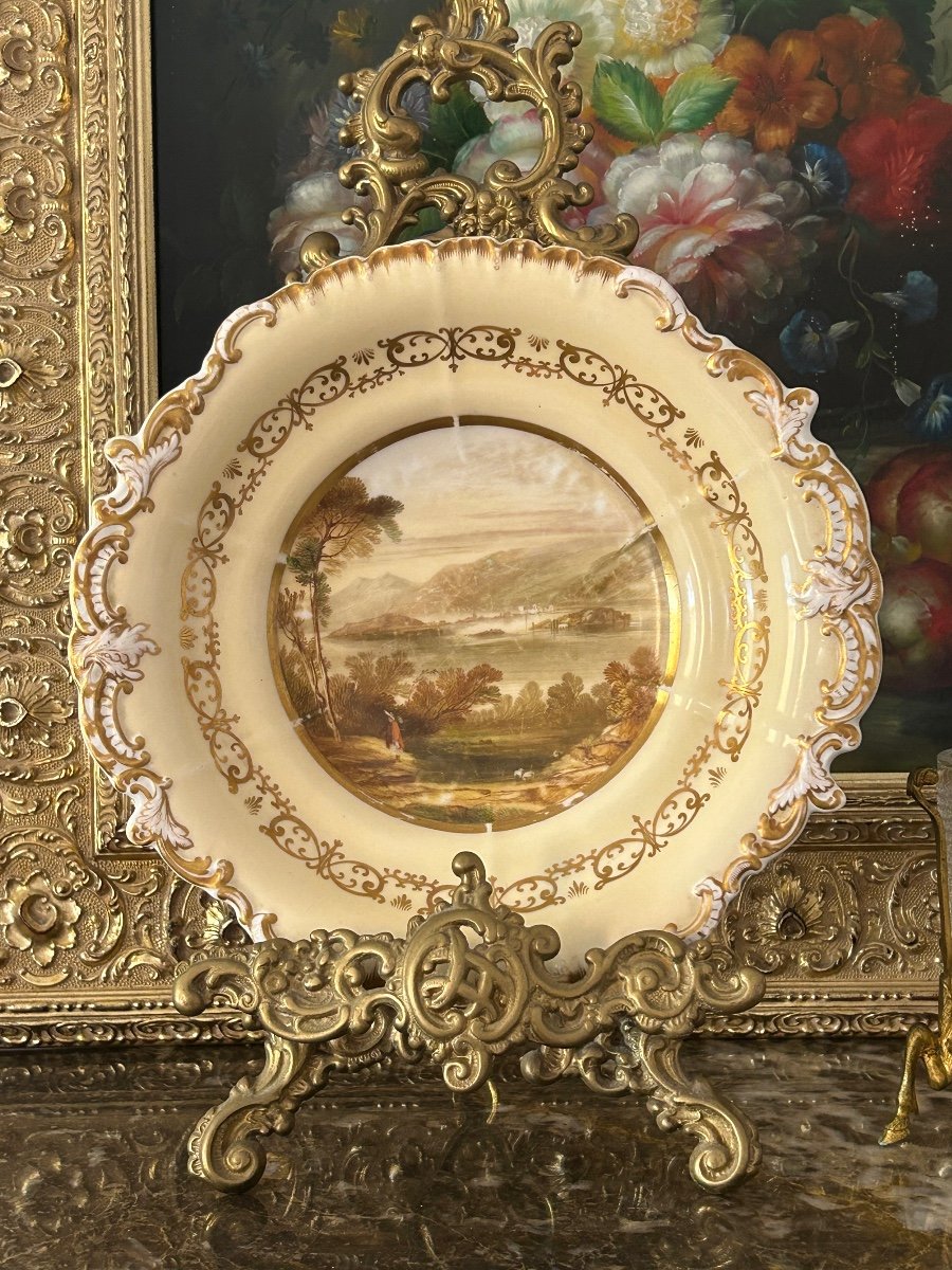 Ancienne Assiette Anglaise En Porcelaine Copeland XIX ème Siècle -photo-3