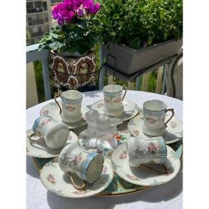 6 Tasses Et Sou-tasses Limoges 1897-1917. 