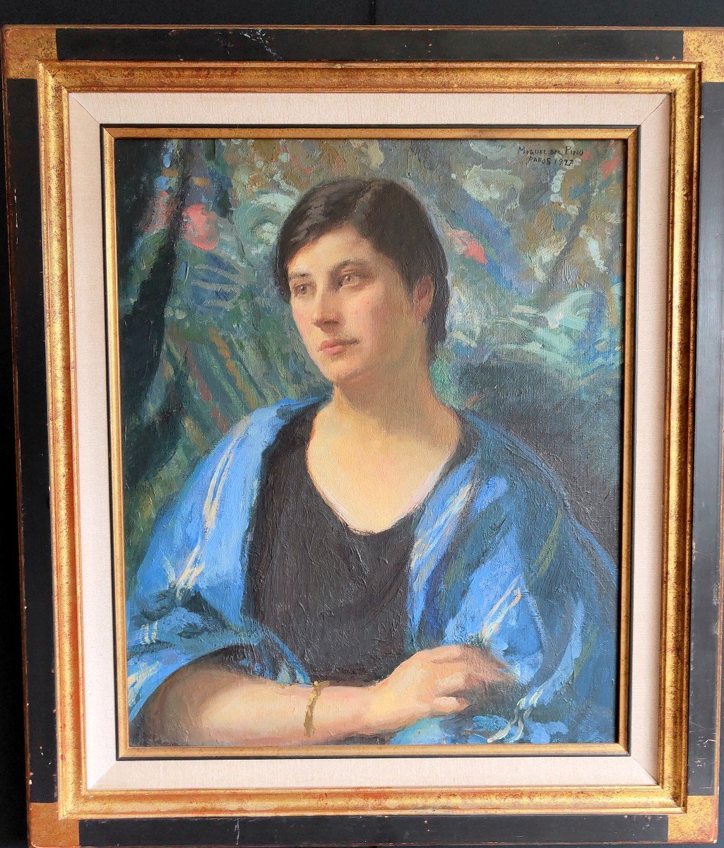 Tableau Portrait De Femme Par Miguel Del Pino Sarda 1927 Qualité-photo-3