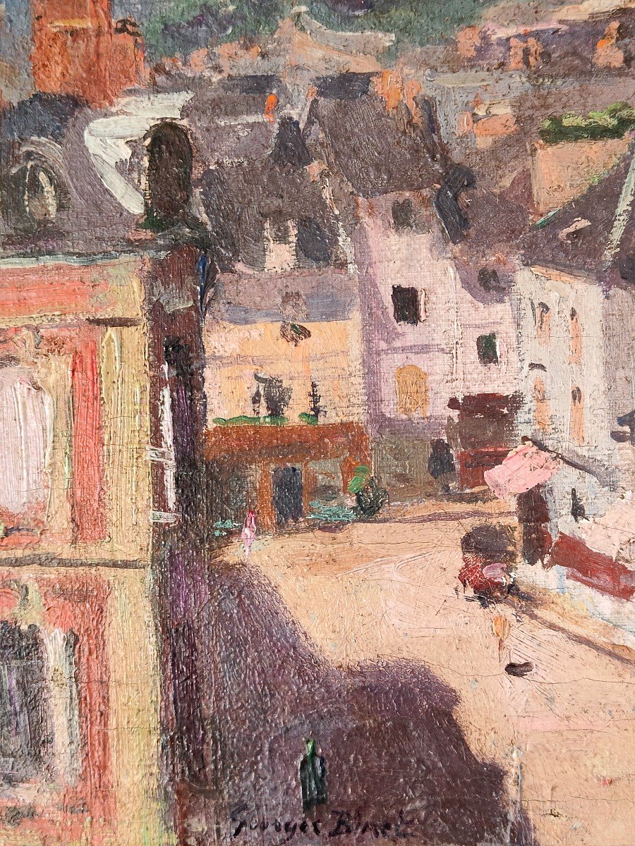 Painting Of A Village On The Banks Of The Seine Caudebec En Caux? Georges Binet-photo-1