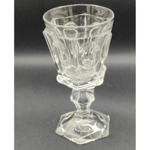 Verre Charles X Vers 1820  Cristal Taillé