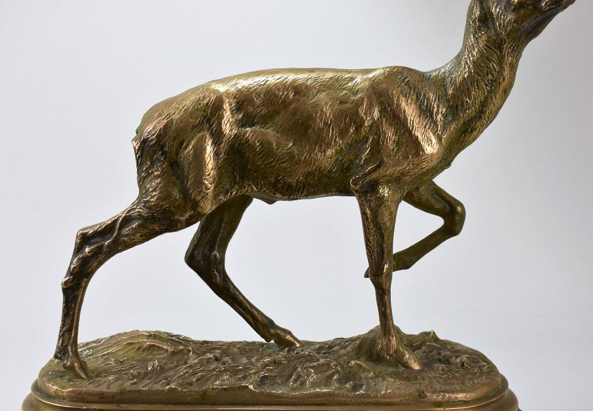 Sculpture de Chevreuil En Bronze. Isidore Bonheur (1827-1901)-photo-3