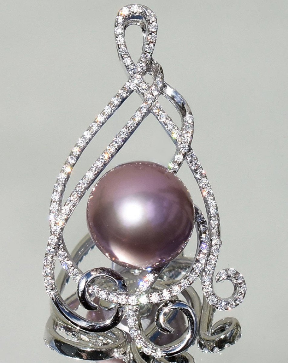 Large Silver And Pearl Pendant-photo-1