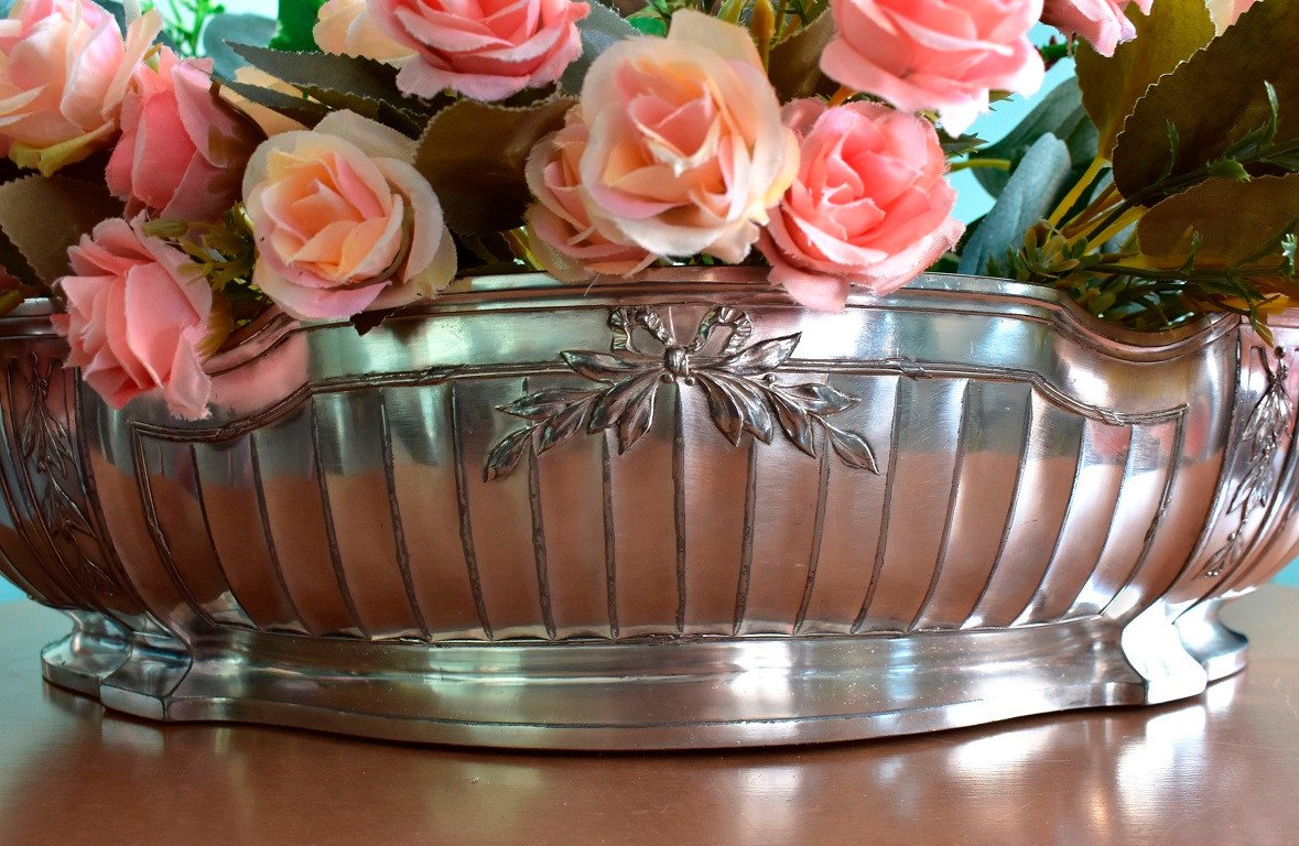 Silver Metal Planter. Gallia-photo-2