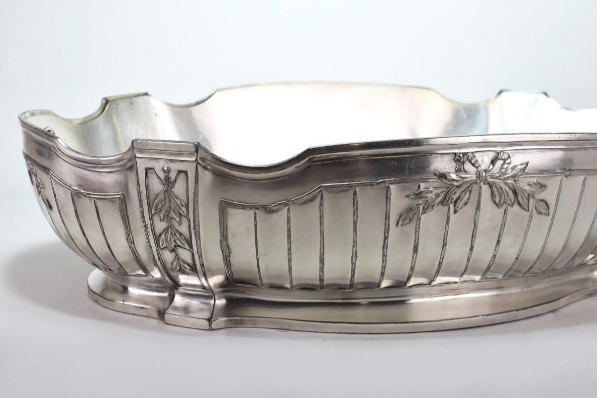 Silver Metal Planter. Gallia-photo-3