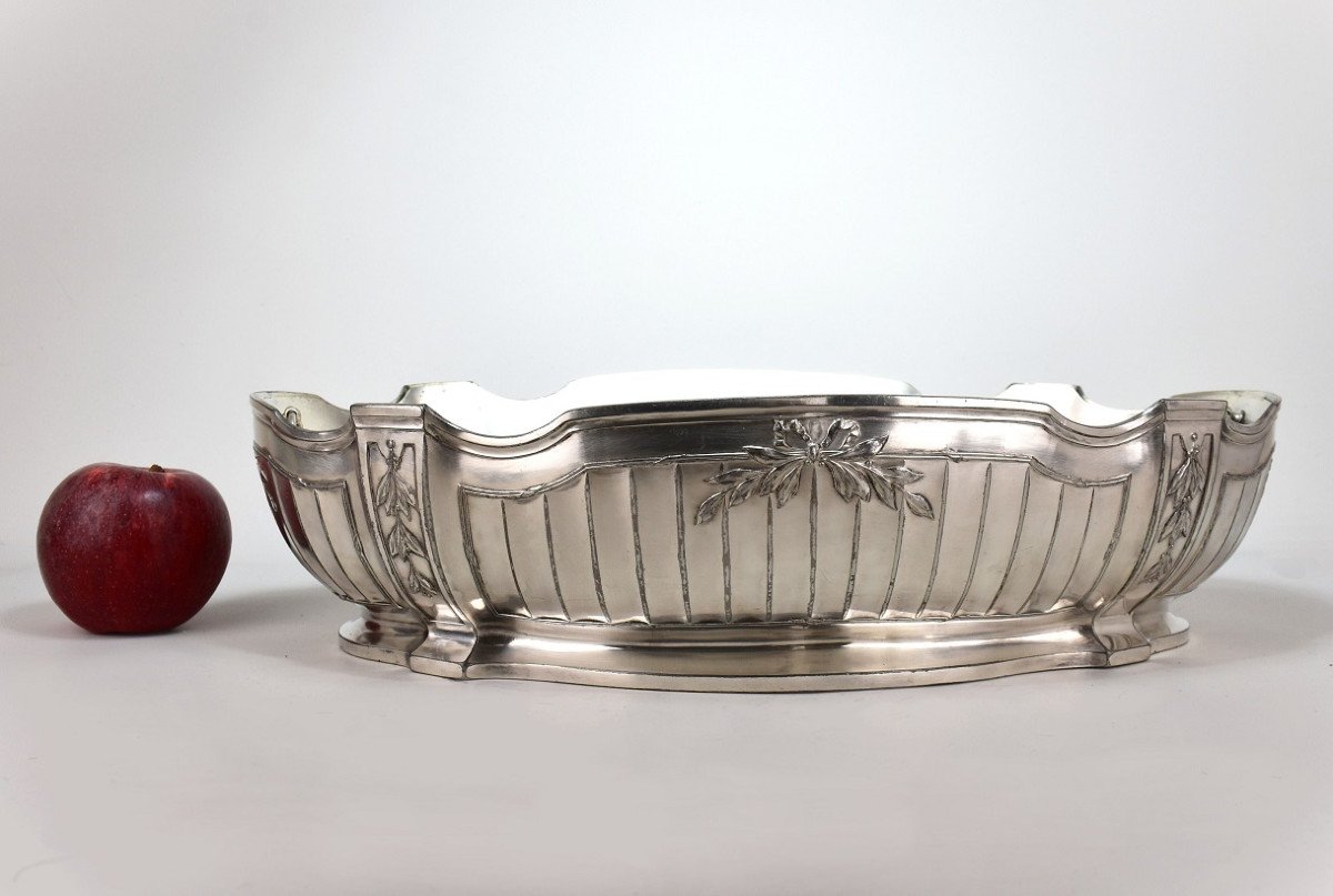 Silver Metal Planter. Gallia-photo-4