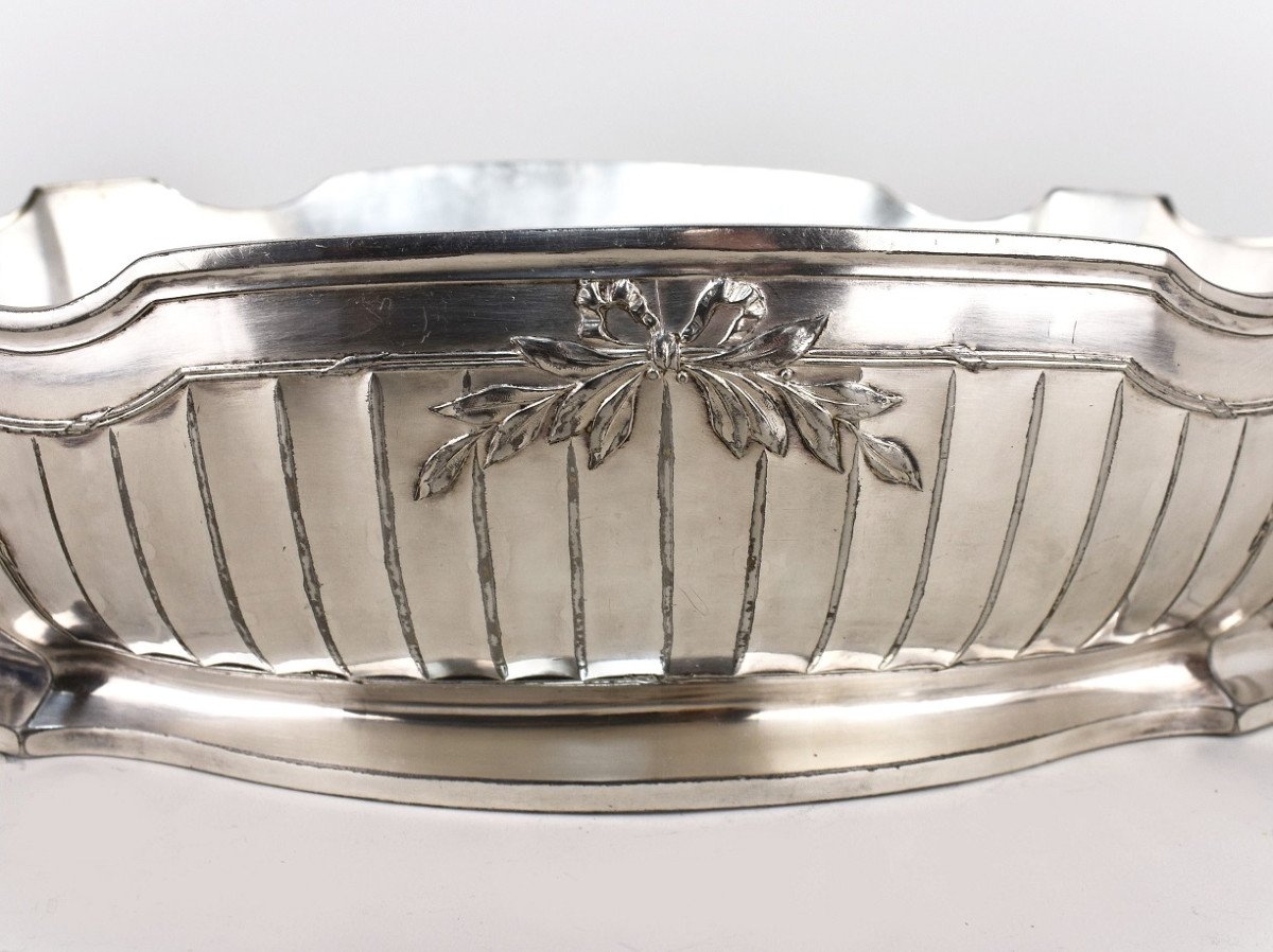 Silver Metal Planter. Gallia-photo-1