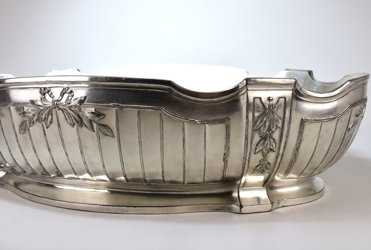 Silver Metal Planter. Gallia-photo-2