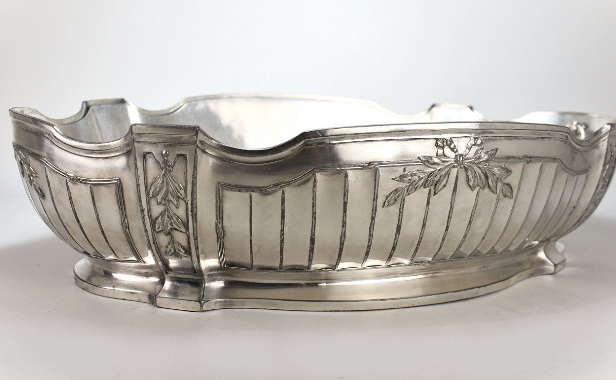 Silver Metal Planter. Gallia-photo-6