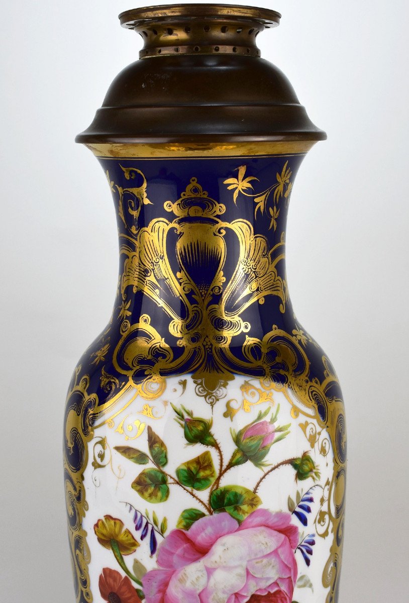 Valentine Porcelain Lamp. 19th Century-photo-4