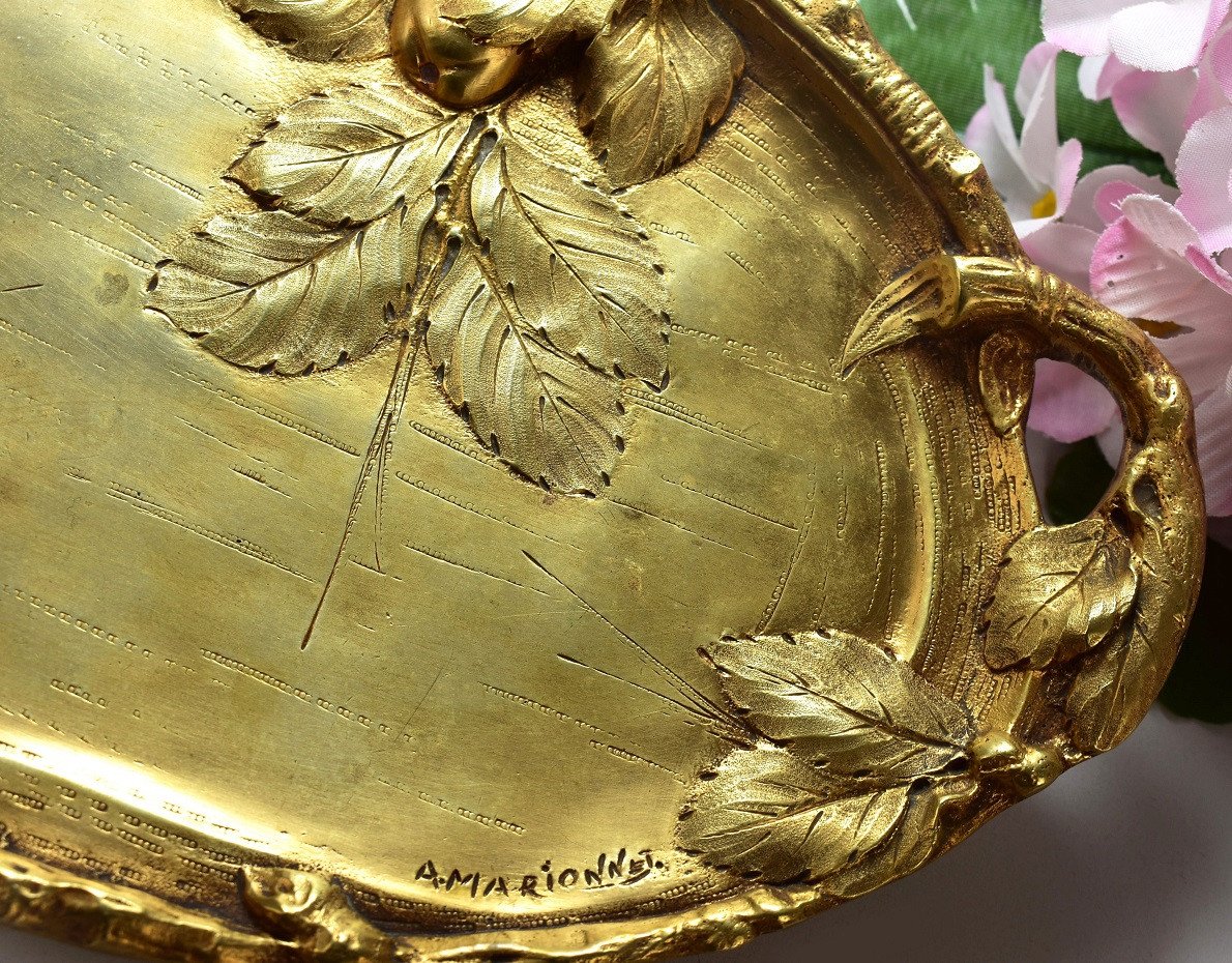 Dish In Chiseled And Gilded Bronze. Albert Marionnet-photo-4