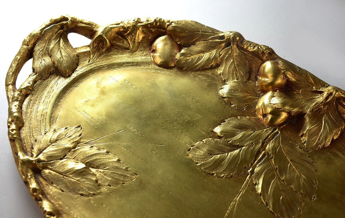 Dish In Chiseled And Gilded Bronze. Albert Marionnet-photo-2