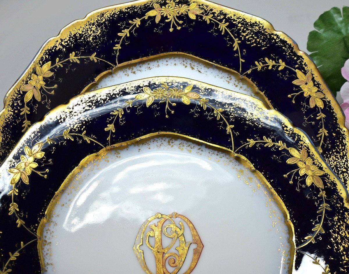 Paire d'Assiette En Porcelaine De Limoges. Fin 19ème-photo-1