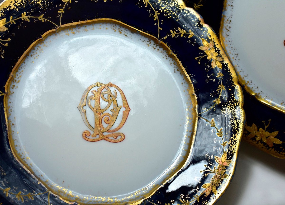 Paire d'Assiette En Porcelaine De Limoges. Fin 19ème-photo-7