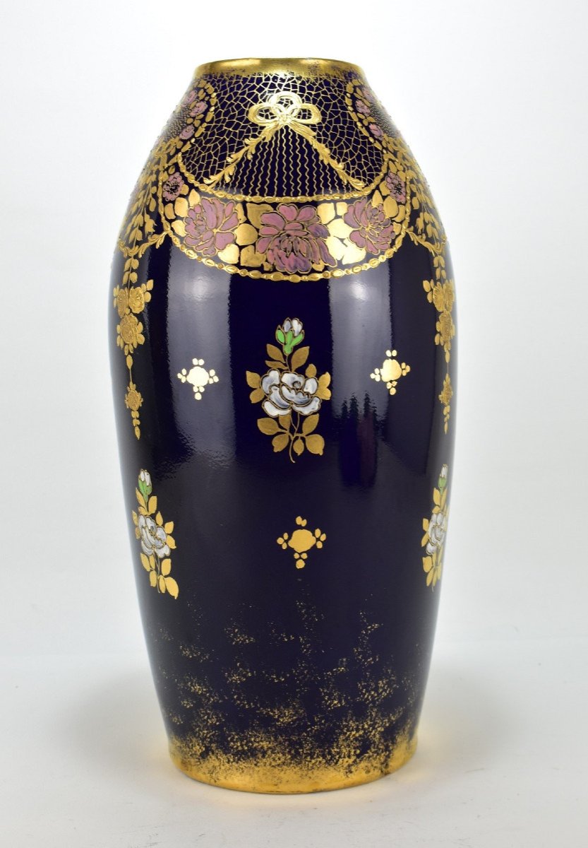 Grand Vase En Porcelaine De Limoges.-photo-2