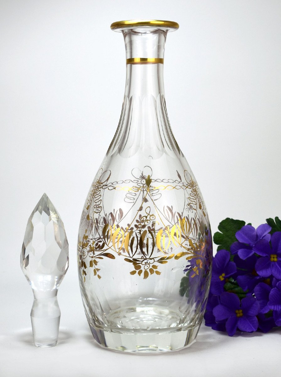 Grand Carafe  En Cristal Doré. Baccarat XIXème