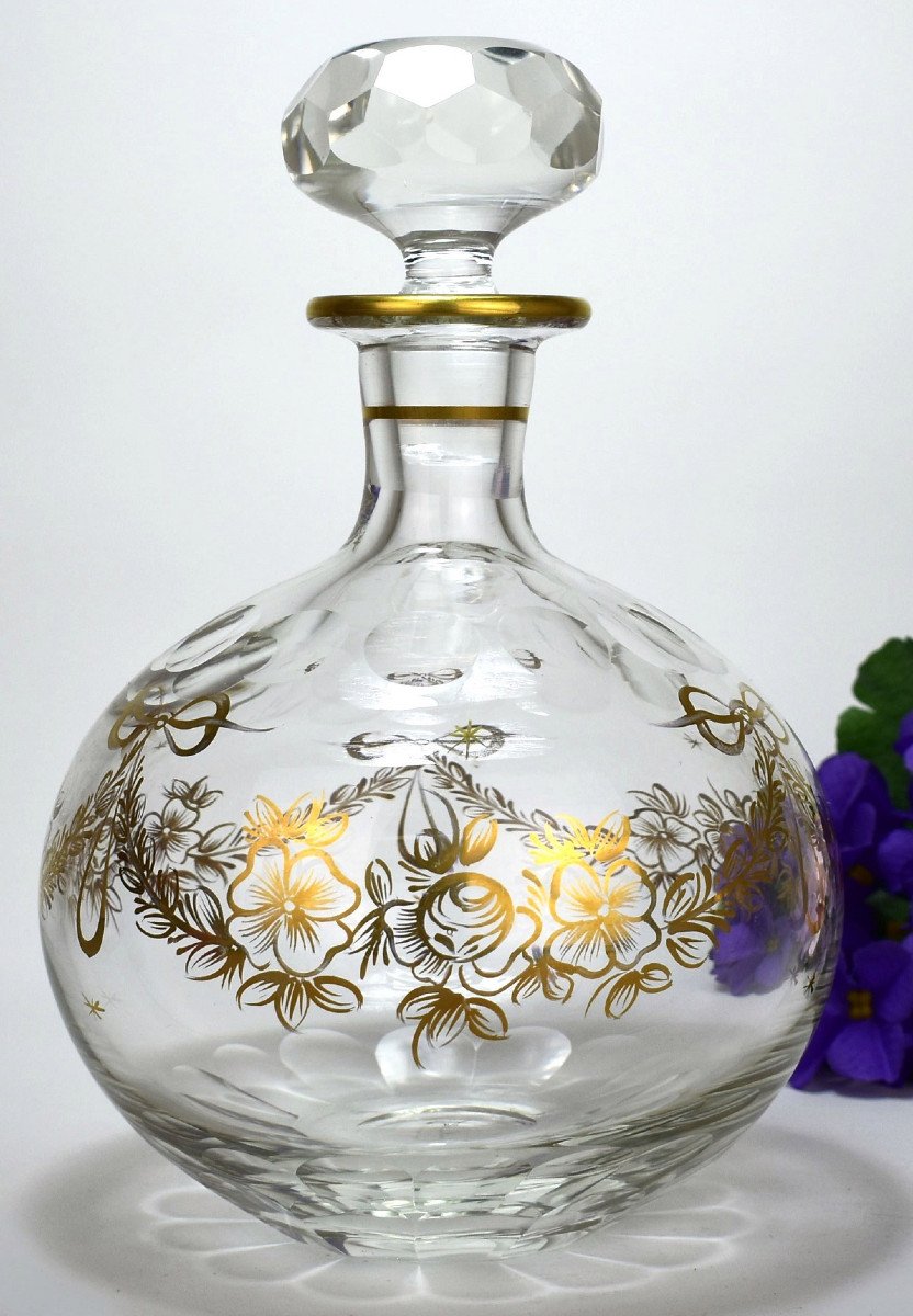 Golden Crystal Decanter. Baccarat 19th Century 