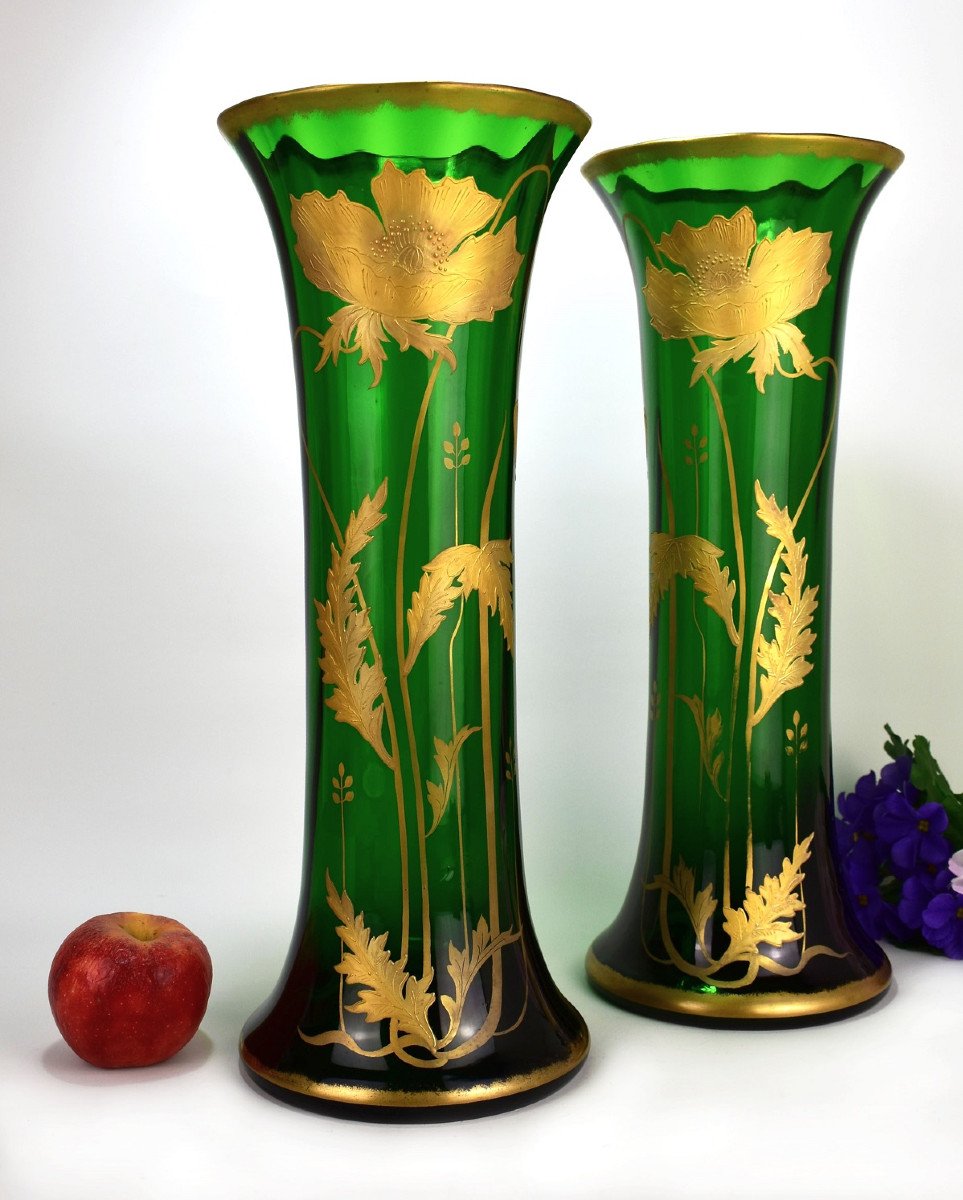 Paire De Grands Vases En Cristal De Saint Louis-photo-3