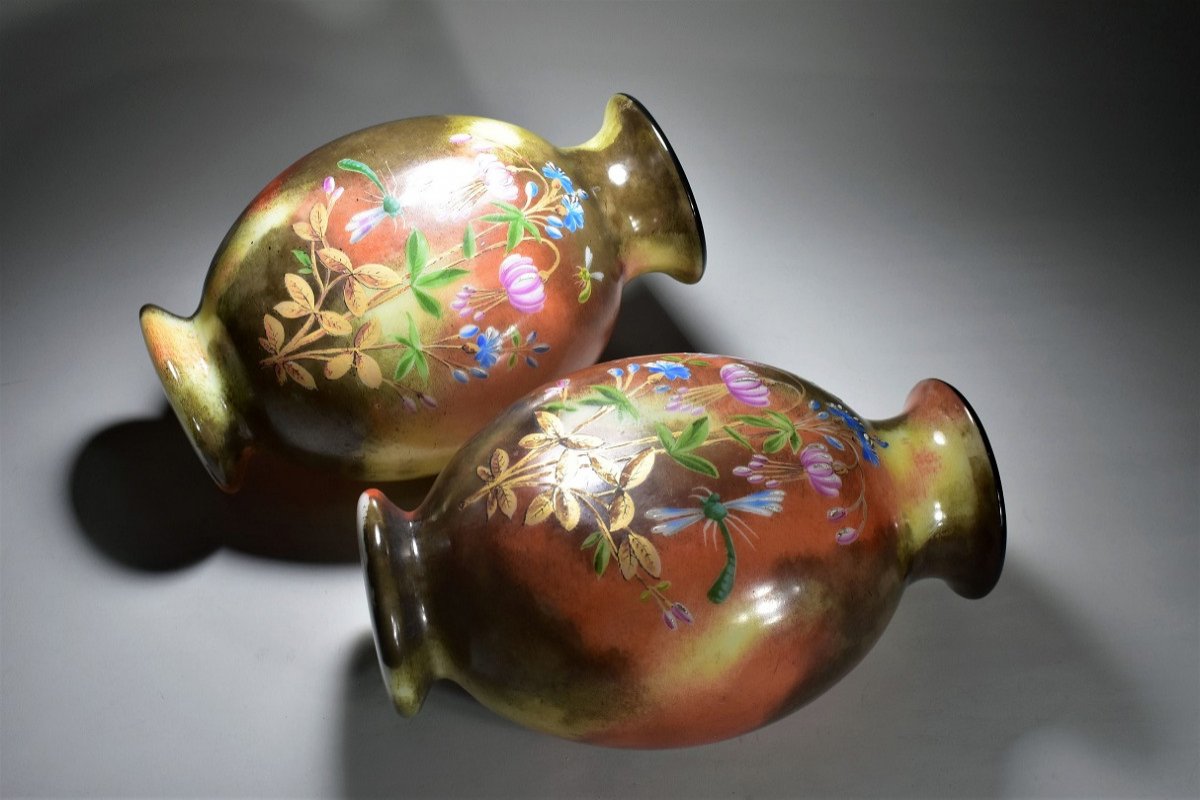 Pair Of Saint-louis Opaline Vases-photo-6