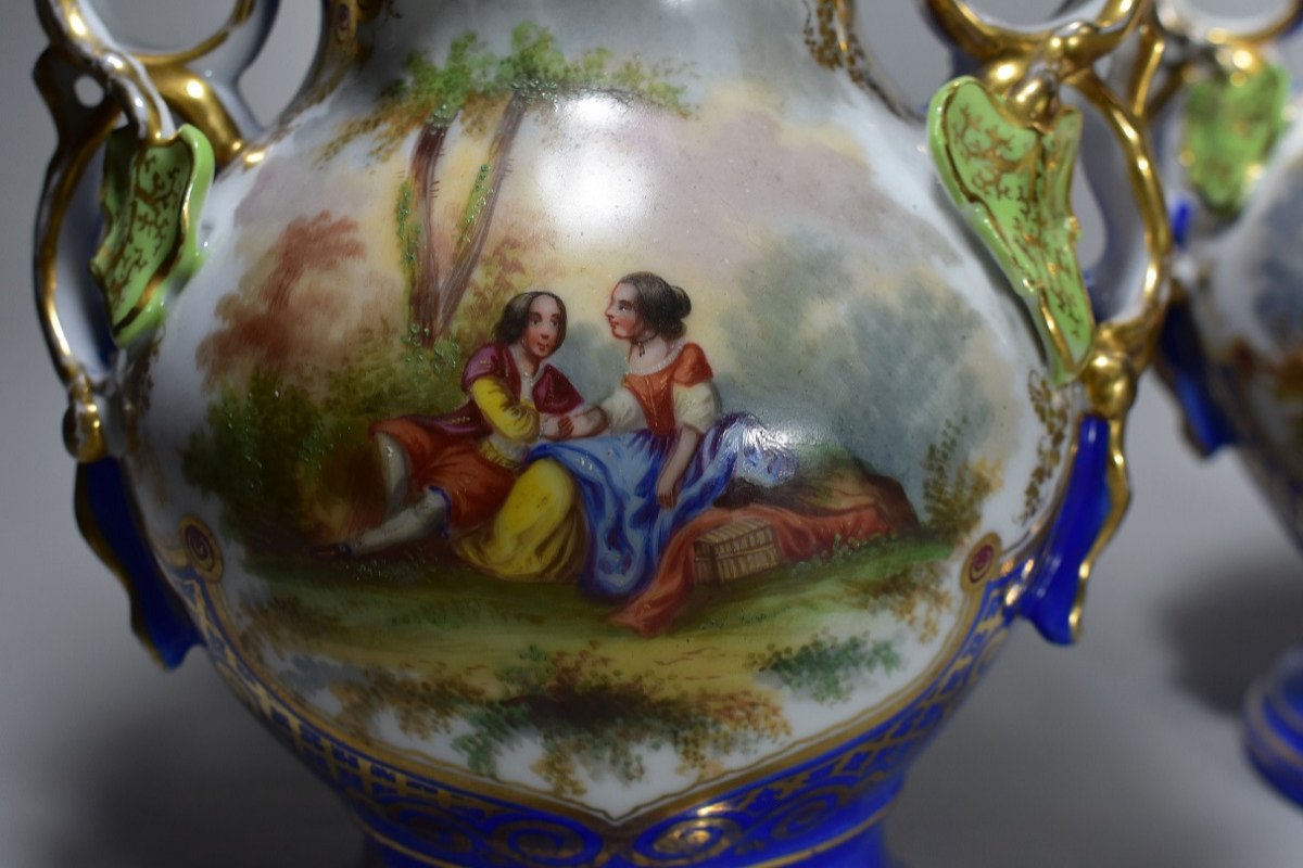 Paire De Vases En Porcelaine . XIX ème-photo-2